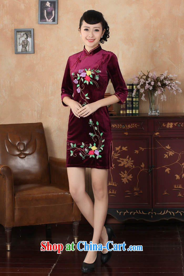 Ko Yo vines into colorful spring 2015 new Chinese-stretch the wool fashion, for a tight-buckle cuff Solid Color embroidered short cheongsam TD TD 004 0042 - C 170/XL pictures, price, brand platters! Elections are good character, the national distribution, so why buy now enjoy more preferential! Health