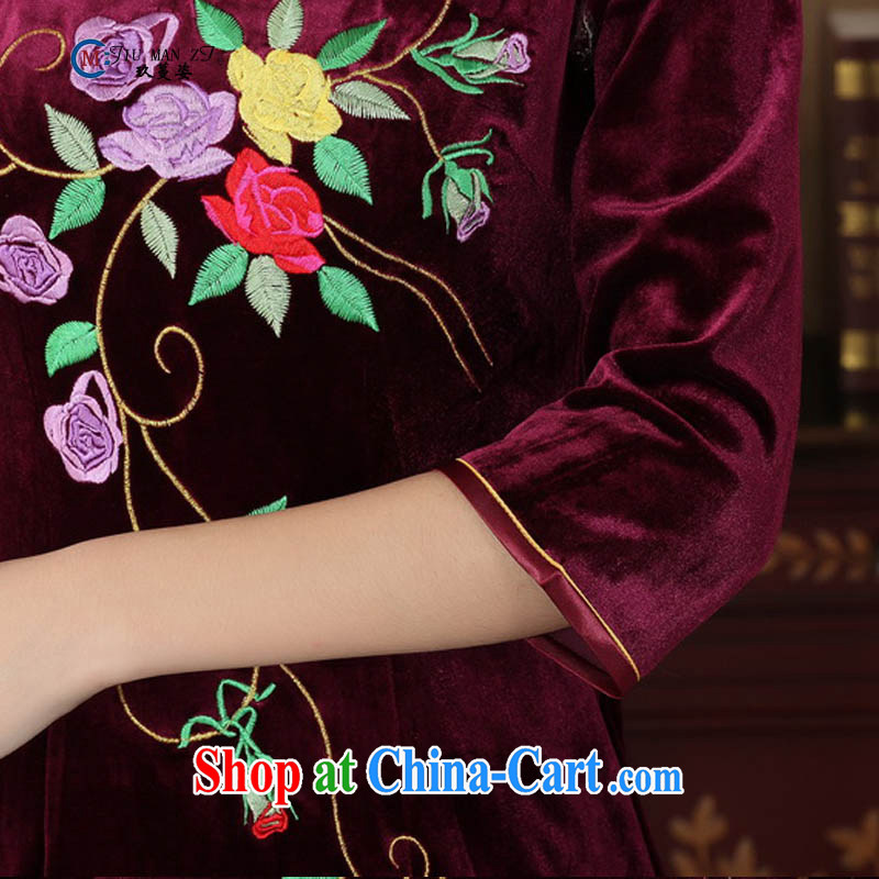 Ko Yo vines into colorful spring 2015 new Chinese-stretch the wool fashion, for a tight-buckle cuff Solid Color embroidered short cheongsam TD TD 004 0042 - C 170/XL, capital city sprawl, shopping on the Internet