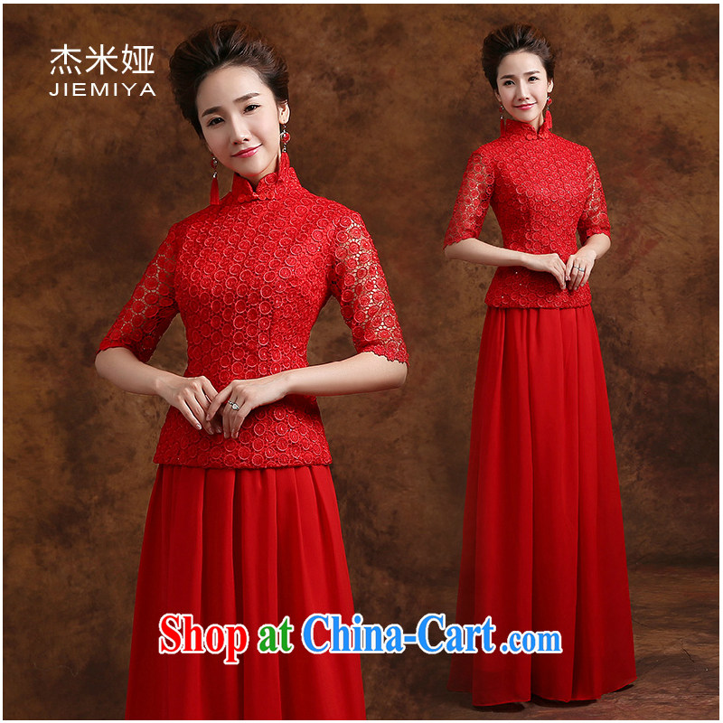 Kit MIA dresses 2014 new Bridal Fashion toast clothing lace cuff in long marriage dress two-piece red XXL, Jake Mia, and shopping on the Internet