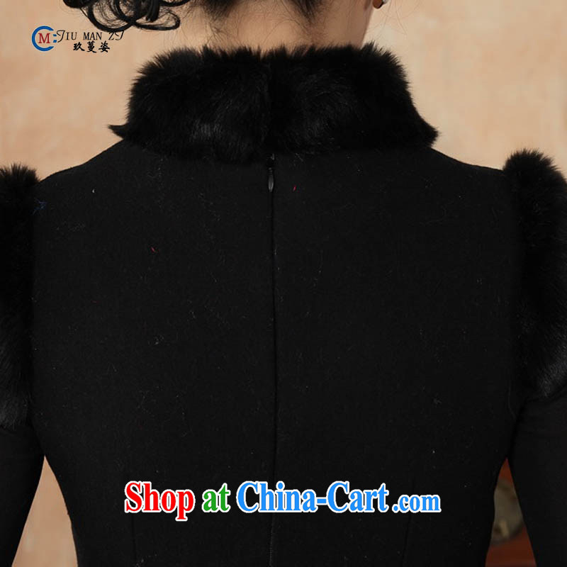 Ko Yo vines into colorful spring and autumn 2015 New Tang with stylish hair is gross and elegant classic for the tie-clip elegant short-sleeved qipao Y 0009 black 175/2 XL, capital city sprawl, shopping on the Internet