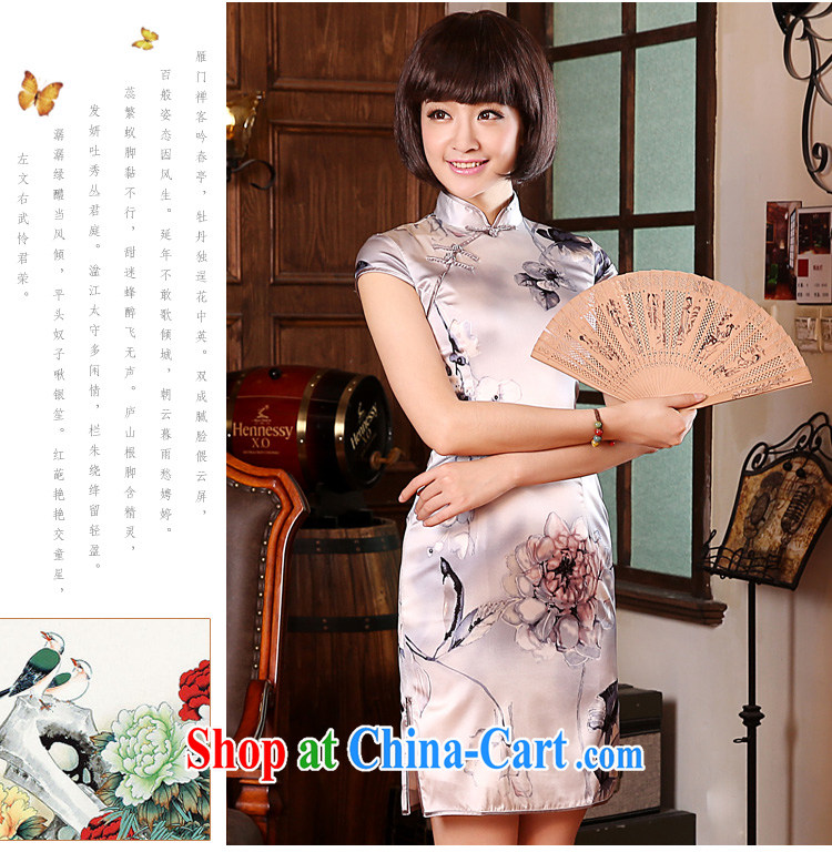The pro-am 2015 as soon as possible new summer day silk retro improved stylish short sauna Silk Cheongsam dress short-sleeved M - waist 70 CM pictures, price, brand platters! Elections are good character, the national distribution, so why buy now enjoy more preferential! Health