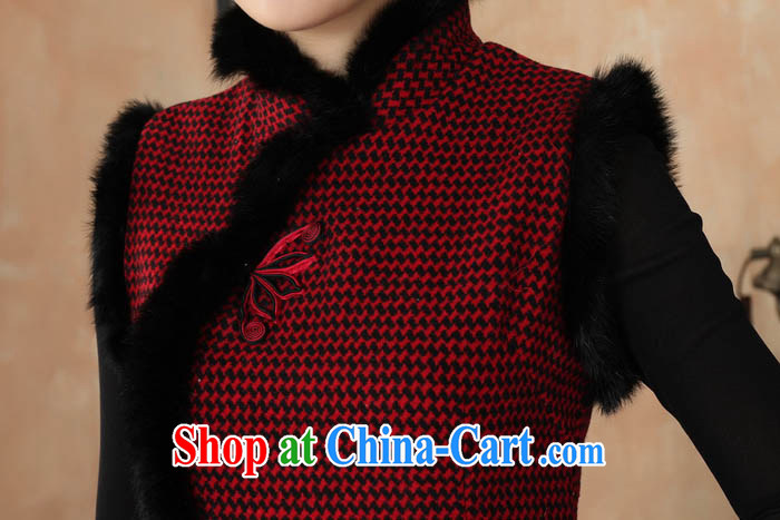 Ko Yo vines into colorful spring 2015 New Tang with stylish wool? rabbit hair, collar retro improved grid style short-sleeved qipao Y Y 0031 0031 165 /L pictures, price, brand platters! Elections are good character, the national distribution, so why buy now enjoy more preferential! Health