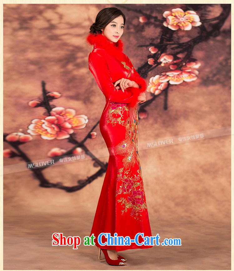 MSLover crowsfoot quilted new winter cheongsam Chinese brides who marry Yi wedding dress winter clothing toast clothing qipao QP 141,212 red XL (waist 2 feet 3) pictures, price, brand platters! Elections are good character, the national distribution, so why buy now enjoy more preferential! Health