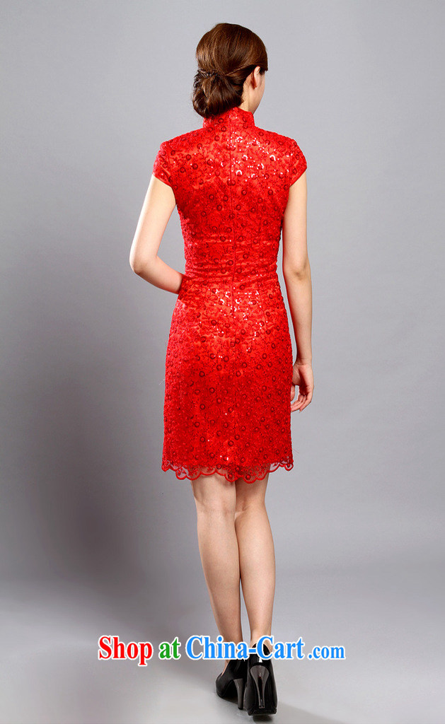 Take the cheongsam 2015 women, summer Chinese improved, for Pearl embroidery lace dresses bridal dresses banquet dresses red 2 XL pictures, price, brand platters! Elections are good character, the national distribution, so why buy now enjoy more preferential! Health