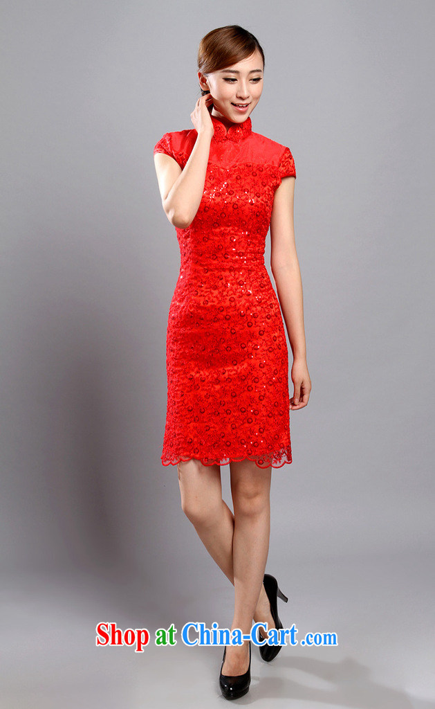 Take the cheongsam 2015 women, summer Chinese improved, for Pearl embroidery lace dresses bridal dresses banquet dresses red 2 XL pictures, price, brand platters! Elections are good character, the national distribution, so why buy now enjoy more preferential! Health