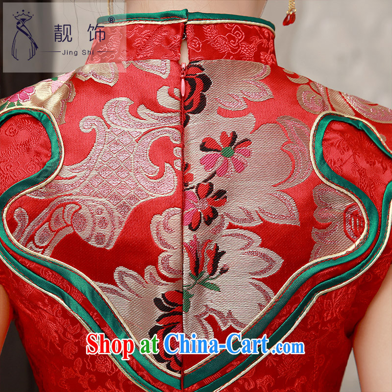 Beautiful ornaments new 2015 marriages, short cheongsam improved Chinese wedding toast serving red short cheongsam S, beautiful ornaments JinGSHi), and shopping on the Internet