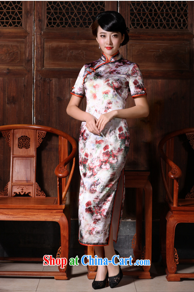 Birds love the Zhu Door Spring 2015 new beauty, long Silk Cheongsam dress suit M pictures, price, brand platters! Elections are good character, the national distribution, so why buy now enjoy more preferential! Health