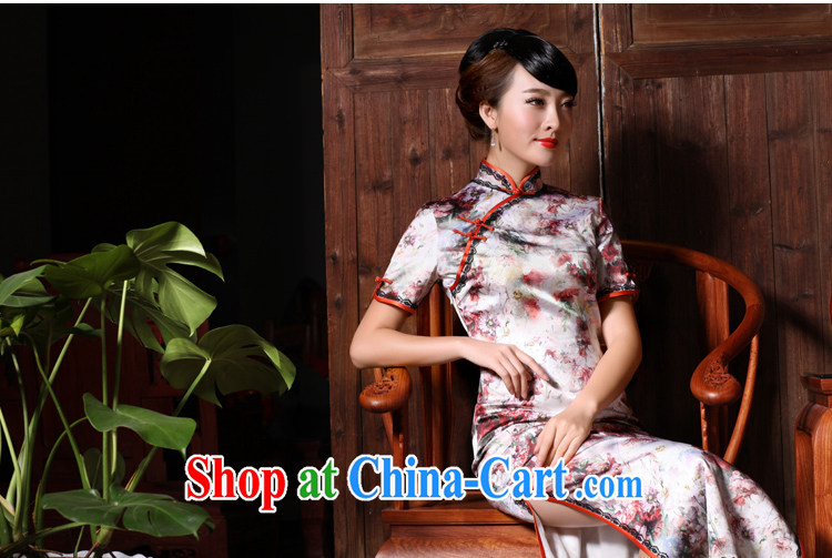 Birds love the Zhu Door Spring 2015 new beauty, long Silk Cheongsam dress suit M pictures, price, brand platters! Elections are good character, the national distribution, so why buy now enjoy more preferential! Health