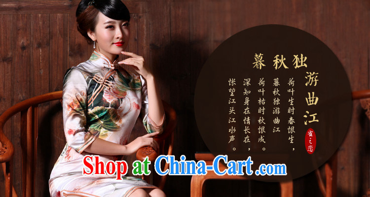 Birds love brought incense dust 2015 spring new Noble and elegant antique cuff in improved Silk Cheongsam floral XL pictures, price, brand platters! Elections are good character, the national distribution, so why buy now enjoy more preferential! Health
