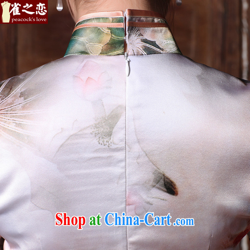 Birds love brought incense dust 2015 spring new Noble and elegant antique cuff in improved Silk Cheongsam floral XL, birds of the land, and shopping on the Internet