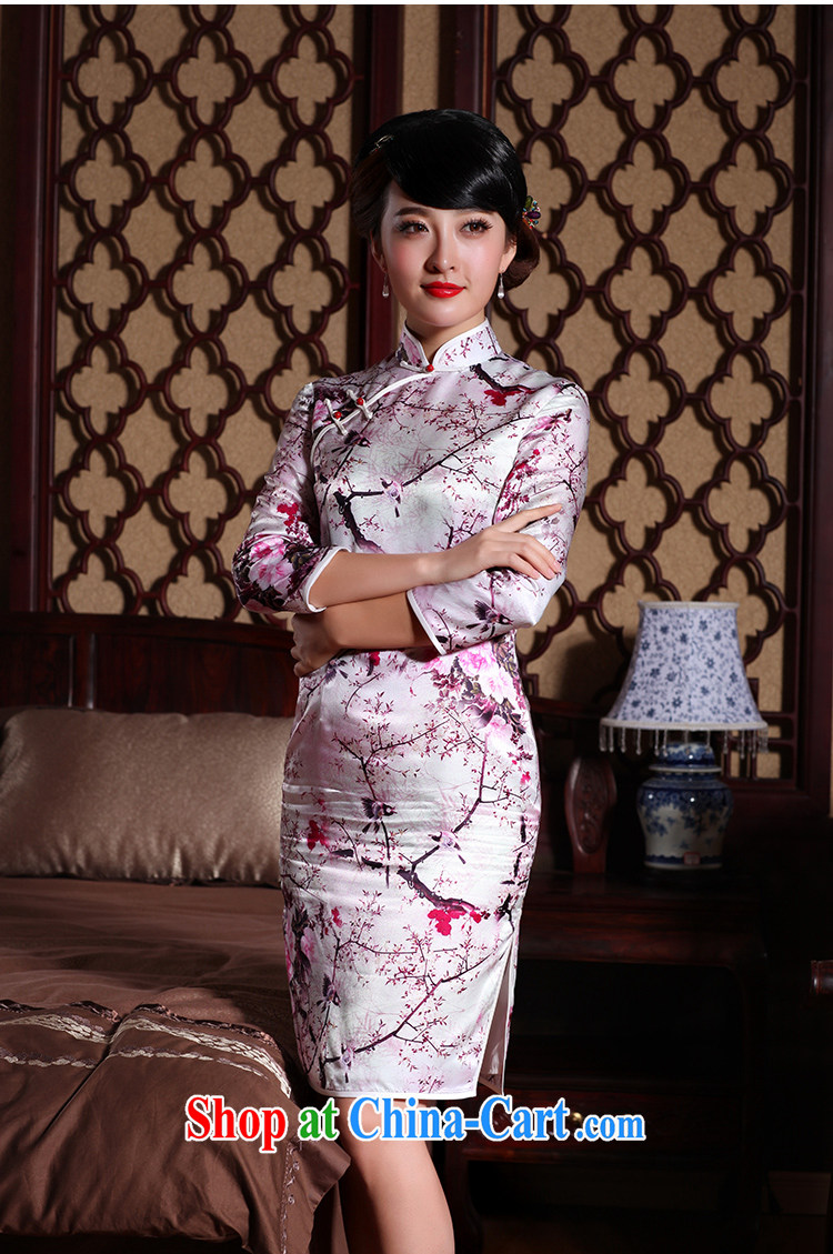 Bird lovers of smaller, lighter, Colombia 2015 spring new facade 7 retro-style cuff short Silk Cheongsam floral XL pictures, price, brand platters! Elections are good character, the national distribution, so why buy now enjoy more preferential! Health