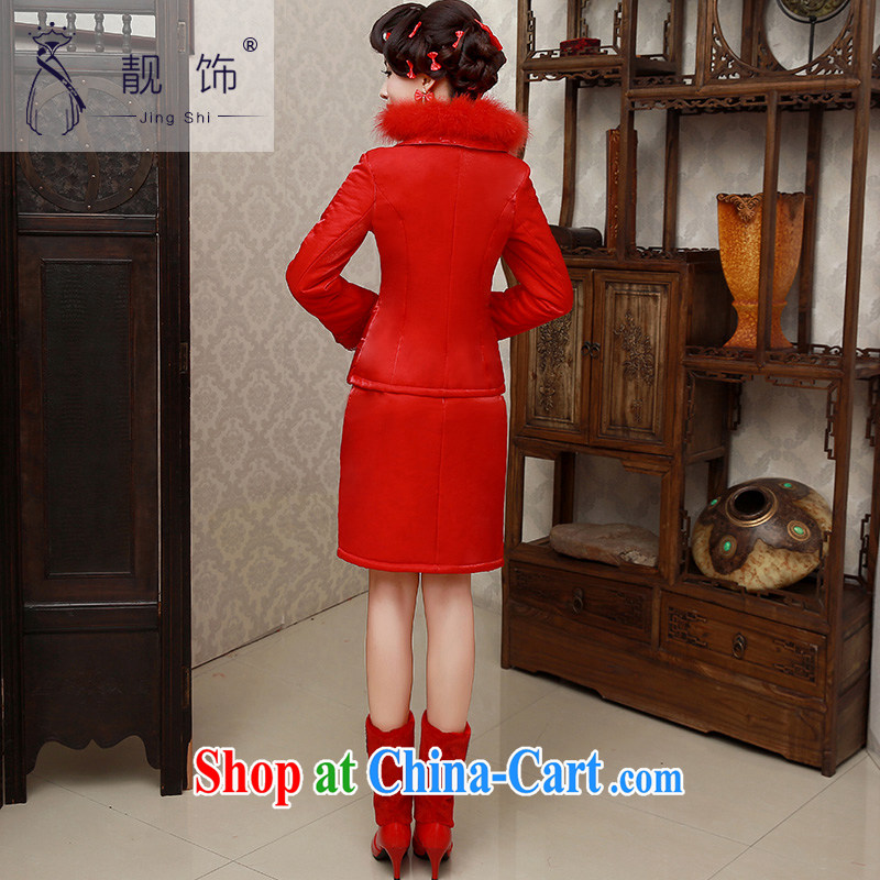 Beautiful ornaments 2015 new bride Winter Package goods thick quilted red marriage toast serving red clip cotton robes 006 XXL, beautiful ornaments JinGSHi), online shopping