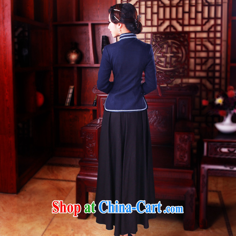 ruyi, 2015 new Chinese T-shirt autumn and winter women long-sleeved jacket Chinese girls, Chinese 5061 blue XXL pre-sale 5 days, recreation, and shopping on the Internet