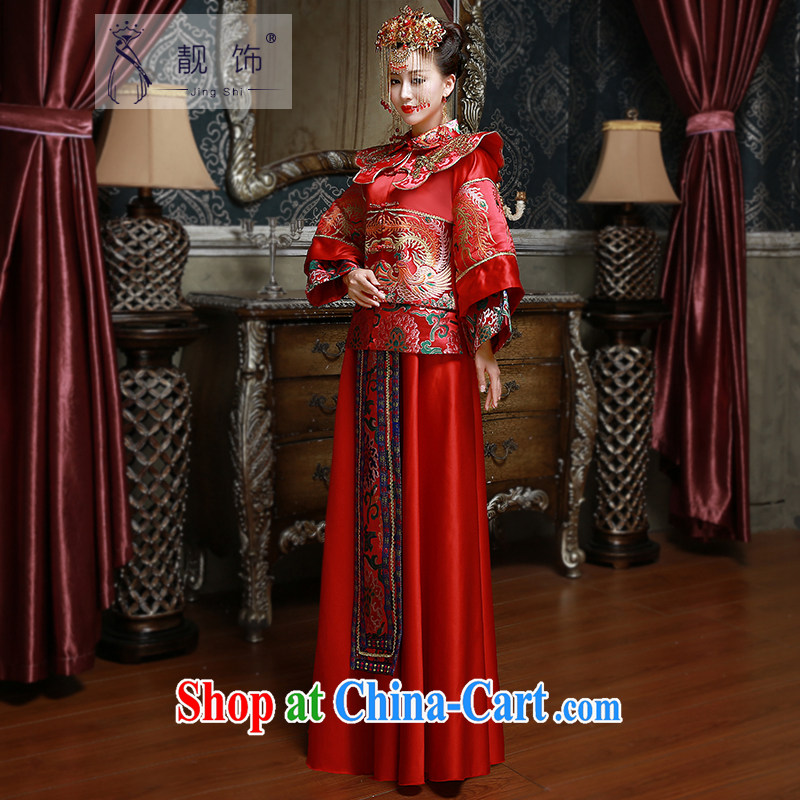Beautiful ornaments 2015 new show reel service marriages served toast long red festive outfit Kit retro-su wo service 010 XL