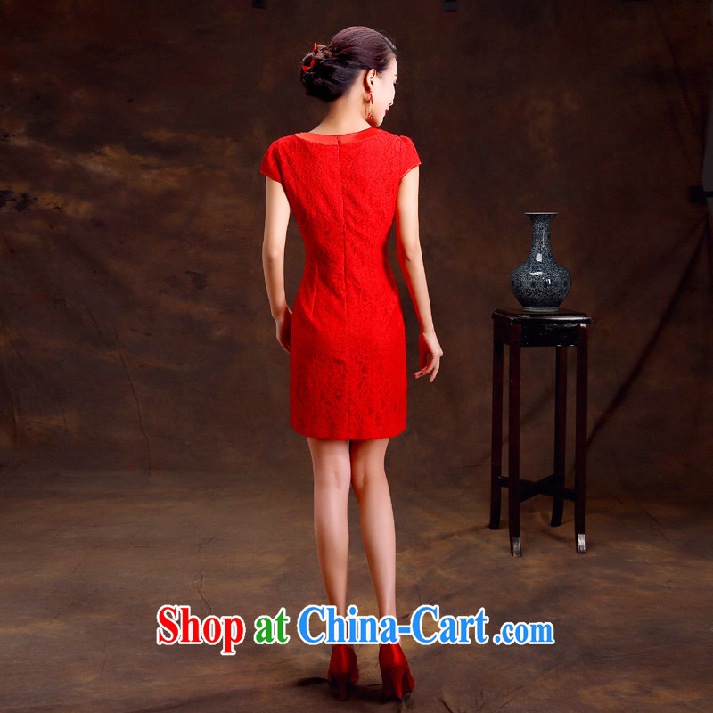 (Quakers, bride toast wedding cheongsam dress spring 2015 new retro improved cheongsam dress autumn and winter red wedding dress quality assurance new store opening, and friends (LANYI), online shopping