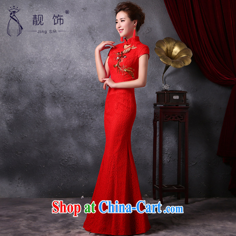 Beautiful ornaments 2015 new dresses long, improved crowsfoot cheongsam marriages served toast Red Beauty XL outfit, beautiful ornaments JinGSHi), online shopping