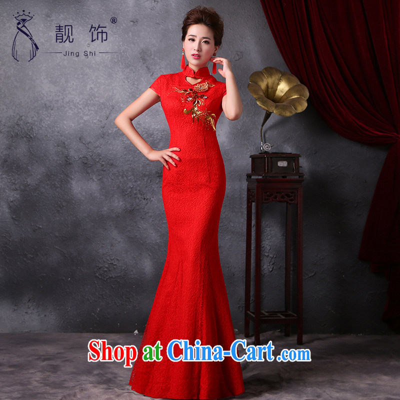 Beautiful ornaments 2015 new dresses long, improved crowsfoot cheongsam marriages served toast Red Beauty XL outfit, beautiful ornaments JinGSHi), online shopping