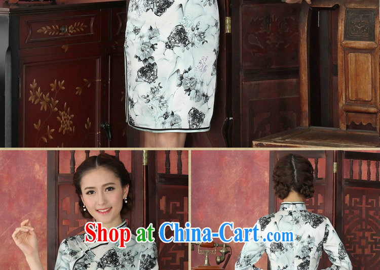 Take the cheongsam dress Chinese silk, Chinese, for long-sleeved dresses antique dresses annual graphics thin silk dress 1029 #2 XL pictures, price, brand platters! Elections are good character, the national distribution, so why buy now enjoy more preferential! Health
