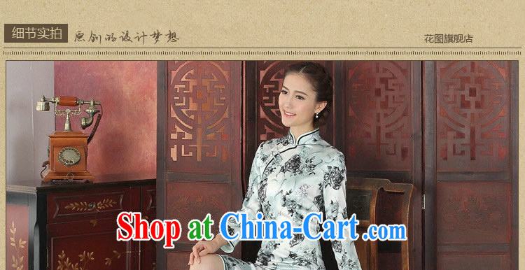 Take the cheongsam dress Chinese silk, Chinese, for long-sleeved dresses antique dresses annual graphics thin silk dress 1029 #2 XL pictures, price, brand platters! Elections are good character, the national distribution, so why buy now enjoy more preferential! Health