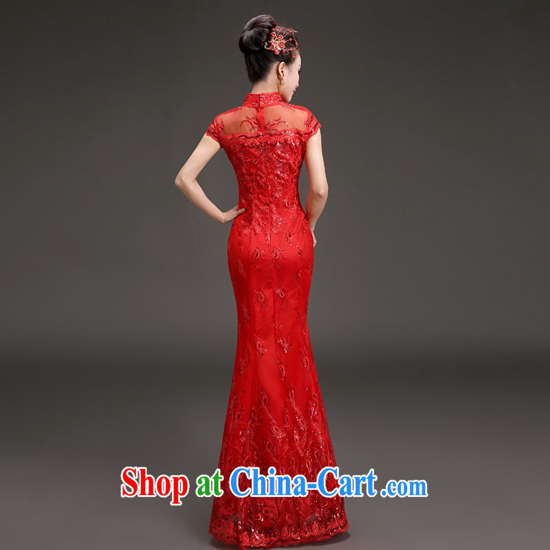 (Quakers, spring 2015 new bride wedding dress retro, for crowsfoot cheongsam dress toast wedding dress Red Red XL code waist 2.2 feet, and friends (LANYI), online shopping