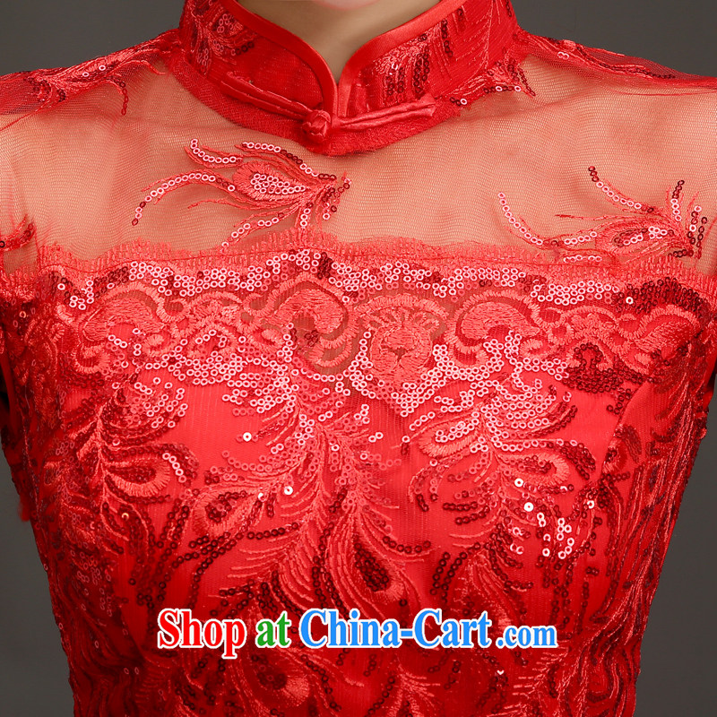 (Quakers, spring 2015 new bride wedding dress retro, for crowsfoot cheongsam dress toast wedding dress Red Red XL code waist 2.2 feet, and friends (LANYI), online shopping