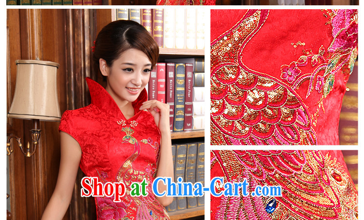 Beautiful ornaments 2015 new bride retro wedding dresses Chinese red bows, serving red long cheongsam XL pictures, price, brand platters! Elections are good character, the national distribution, so why buy now enjoy more preferential! Health