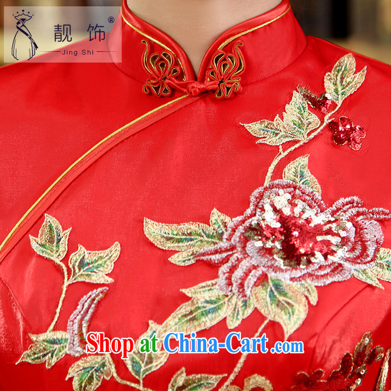 Beautiful ornaments 2015 new dresses 7 cuff red improved stylish long bows Service Package red cheongsam XL, beautiful ornaments JinGSHi), online shopping