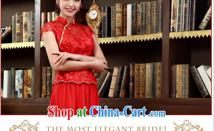 Beautiful ornaments 2015 new improved stylish long cheongsam dress bridal wedding toast red outfit serving red cheongsam XL pictures, price, brand platters! Elections are good character, the national distribution, so why buy now enjoy more preferential! Health