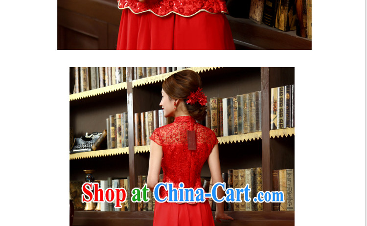 Beautiful ornaments 2015 new improved stylish long cheongsam dress bridal wedding toast red outfit serving red cheongsam XL pictures, price, brand platters! Elections are good character, the national distribution, so why buy now enjoy more preferential! Health