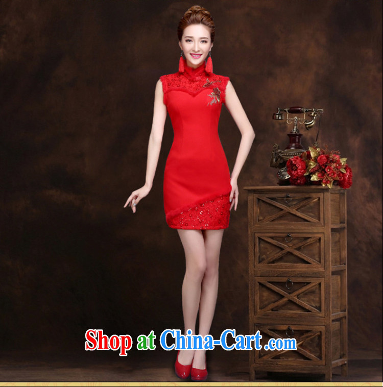 Qi wei served toast bride summer 2015 New Red toast clothing cheongsam banquet dress bride wedding toast serving short red dresses and shawls XXL pictures, price, brand platters! Elections are good character, the national distribution, so why buy now enjoy more preferential! Health