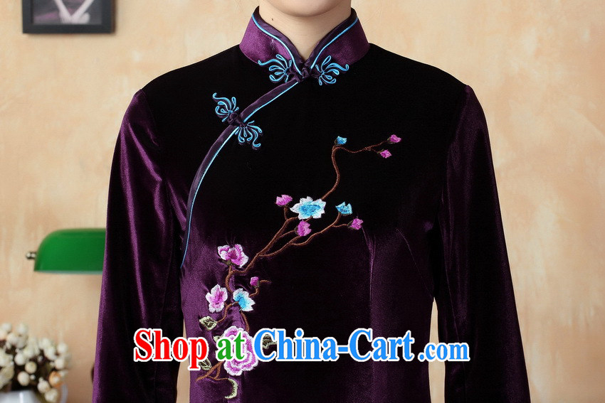 world, the Hyatt Regency of aristocratic ladies elegant antique Ethnic Wind cheongsam Chinese Spring, wool embroidery flower cuff short skirts shadow floor restaurant with middle-aged female TD 0010 wine red XXL pictures, price, brand platters! Elections are good character, the national distribution, so why buy now enjoy more preferential! Health