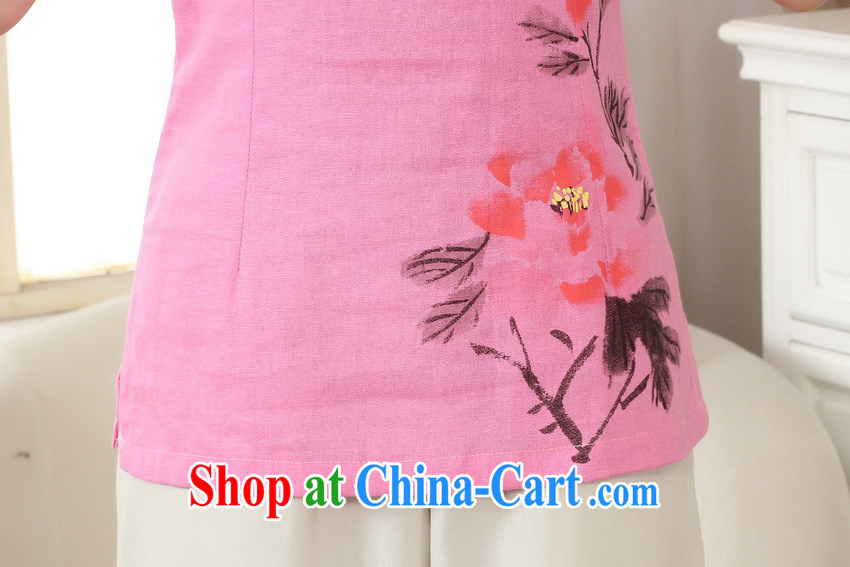 world, the Hyatt Regency new hand-painted embossed dresses T-shirt Chinese Ethnic Wind girls cotton the linen T shirt short-sleeved T-shirt beauty graphics thin daily Chinese improved A 0069 - B pink XXL pictures, price, brand platters! Elections are good character, the national distribution, so why buy now enjoy more preferential! Health