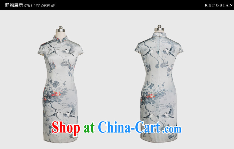 Ryan and Eric LI, genuine silk short cheongsam flower figure silk stretch Satin 2015 spring simple and stylish decor elegant XXL pictures, price, brand platters! Elections are good character, the national distribution, so why buy now enjoy more preferential! Health