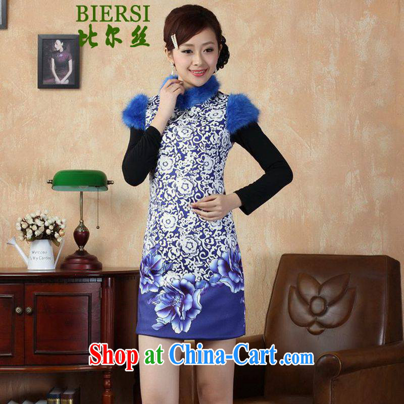 Carl Bildt, spring new female Chinese qipao improved, for Chinese hair? Short cheongsam national costumes such as figure 2 XL