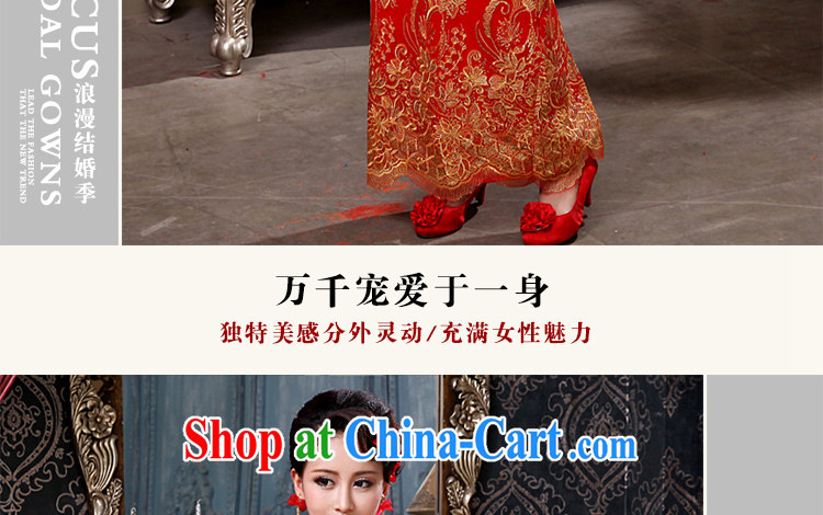 Beautiful ornaments 2015 autumn and winter New Red bridal wedding toast serving long-sleeved improved antique cheongsam dress red long cheongsam L pictures, price, brand platters! Elections are good character, the national distribution, so why buy now enjoy more preferential! Health
