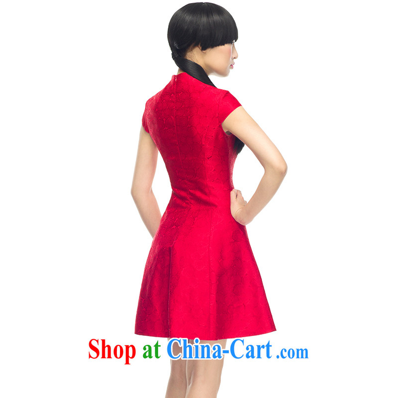 Ryan and Eric LI, genuine brocade coverlets short cheongsam plain colored china red improved opening tie, fashionable dresses beauty L, Ryan and Eric LI, shopping on the Internet