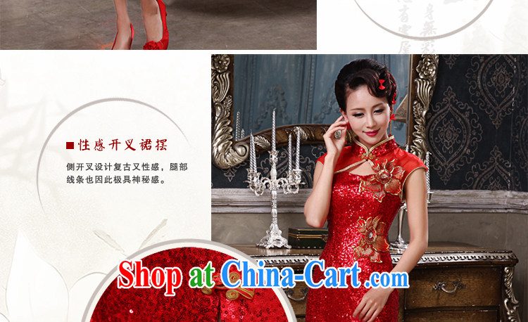Beautiful trim dress new 2015 bright red short, open the truck beauty graphics thin retro dresses wedding toast serving female Red cheongsam M pictures, price, brand platters! Elections are good character, the national distribution, so why buy now enjoy more preferential! Health