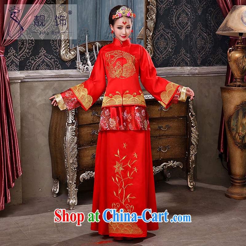 Beautiful ornaments 2015 new Chinese Antique toast serving female Red-su Wo service marriages long-sleeved qipao married Yi red-su Wo service XL, beautiful ornaments JinGSHi), online shopping