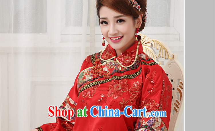 Beautiful ornaments 2015 new toast serving women retro Chinese marriage lapel beads, embroidery, Sau Wo service long-sleeved gown red cheongsam XXL pictures, price, brand platters! Elections are good character, the national distribution, so why buy now enjoy more preferential! Health