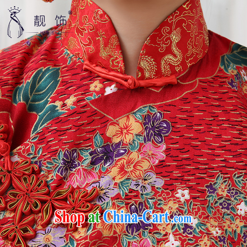 Beautiful ornaments 2015 new antique Chinese wedding show reel service retro embroidery, for long-sleeved dresses costumes elegant atmosphere red Chinese qipao XXL, beautiful ornaments JinGSHi), online shopping