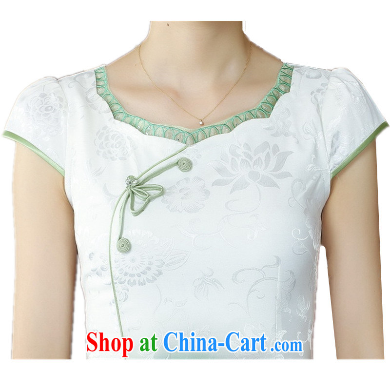 Bill Gates, China wind stylish new clothes improved Chinese qipao with beauty I should be grateful if you green cheongsam dress in figure 2 XL, bill, and, on-line shopping