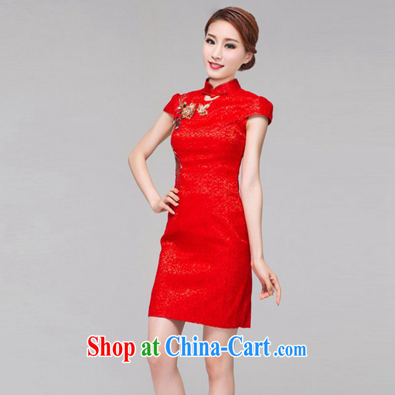 Mr Nicholas Brooke, 2015 New Red bridal dresses wedding toast clothing retro embroidery take short improved cheongsam-Noble Y 7771 red XL, sincerely, (qilemei), online shopping