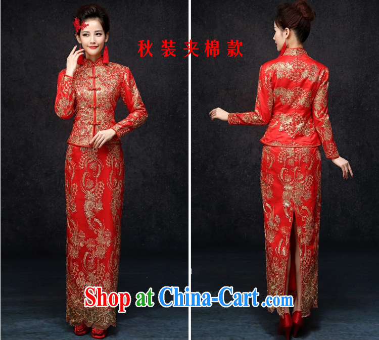 According to the 2015 Uganda new Chinese wedding dresses, Sau Wo service long, toast cotton clothing retro bridal dresses autumn and winter red winter and cotton red long-sleeved quilted fall out, Size do not return pictures, price, brand platters! Elections are good character, the national distribution, so why buy now enjoy more preferential! Health