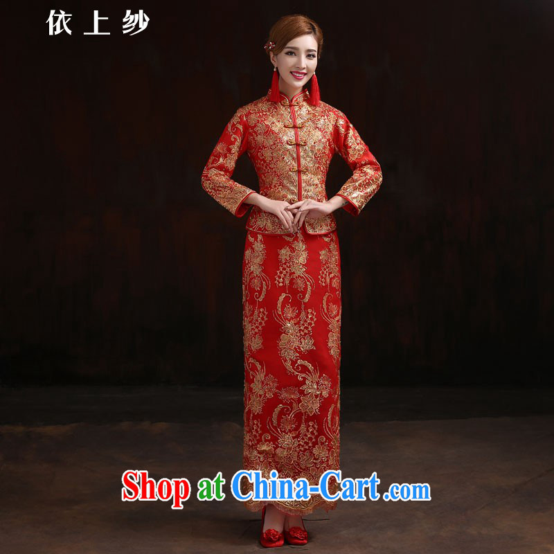 According to the 2015 Uganda new Chinese wedding dresses, Sau Wo service long, toast cotton clothing retro bridal dresses autumn and winter red winter and cotton red long-sleeved quilted fall out, so size is not final, and Yong-yan good offices, shopping