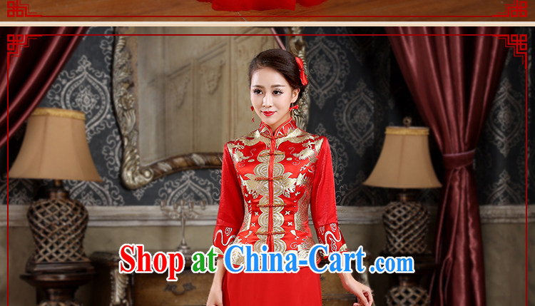 Beautiful ornaments 2015 new cheongsam toast Service Bridal red retro dresses toast serving long cheongsam red XL code pictures, price, brand platters! Elections are good character, the national distribution, so why buy now enjoy more preferential! Health
