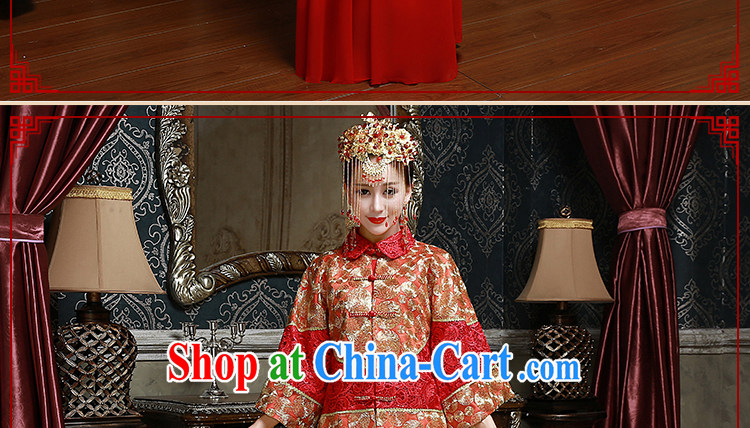 Beautiful ornaments 2015 new show reel Service Bridal wedding toast serving Chinese style wedding dresses long-sleeved dress retro married Yi red-su Wo service S pictures, price, brand platters! Elections are good character, the national distribution, so why buy now enjoy more preferential! Health