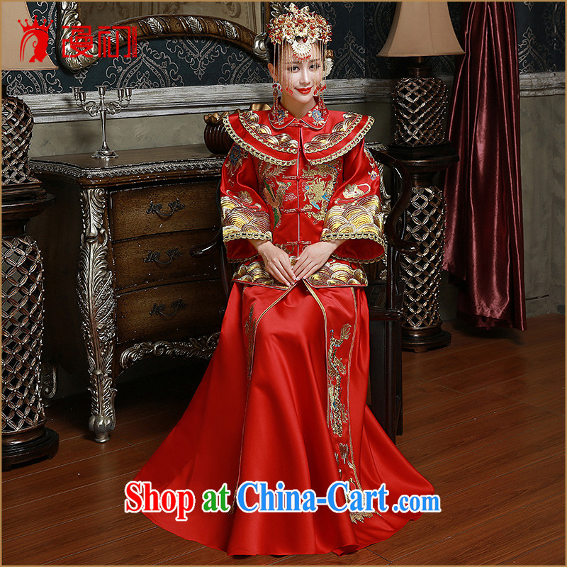 Definition 2015 early New Sau WO Service Bridal toast serving red retro long cheongsam red XL codes, early definition, shopping on the Internet