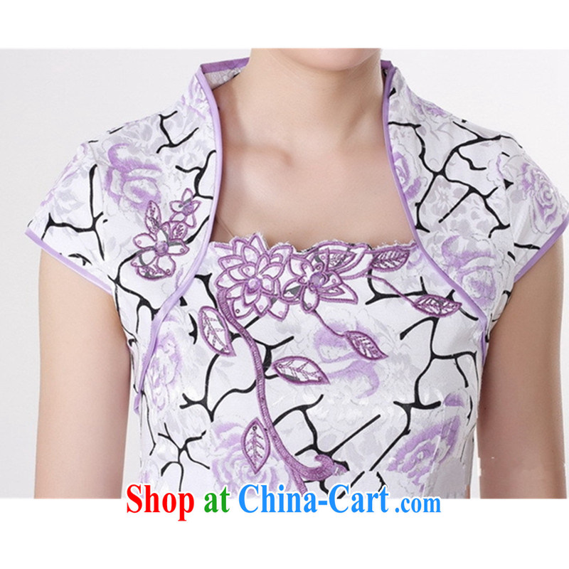 Carl Bildt, new improved Chinese qipao, suit for cultivating short-sleeved cheongsam dress - A blue 2 XL, Bill Gates, and, shopping on the Internet