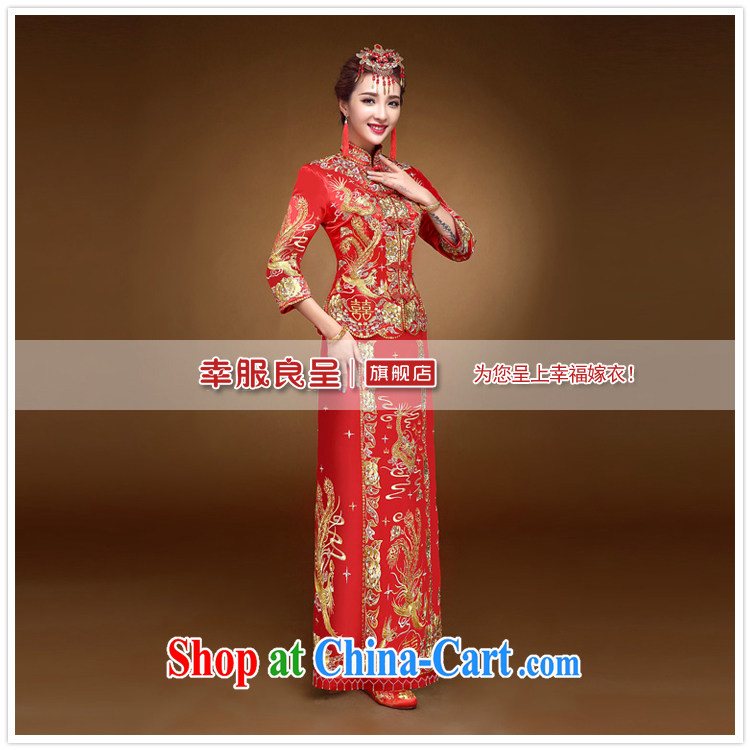 A good service is 2015 new winter Chinese brides retro wedding dress qipao toast serving Phoenix and skirt and red 2 XL pictures, price, brand platters! Elections are good character, the national distribution, so why buy now enjoy more preferential! Health
