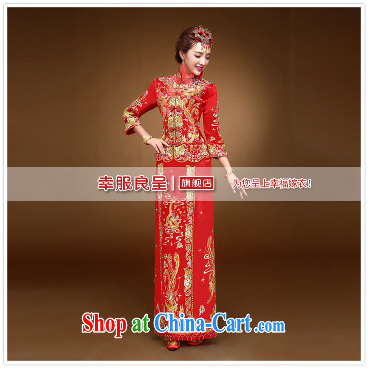 A good service is 2015 new winter Chinese brides retro wedding dress qipao toast serving Phoenix and skirt and red 2 XL pictures, price, brand platters! Elections are good character, the national distribution, so why buy now enjoy more preferential! Health